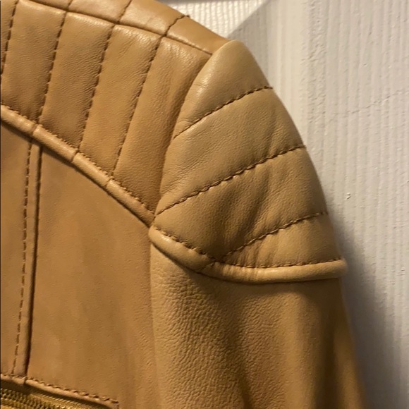 Michael Kors Tan motorcycle leather jacket - Picture 8 of 8